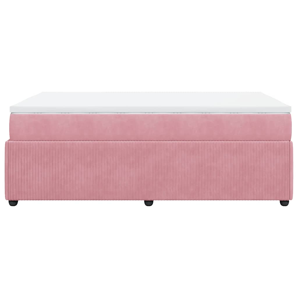 Boxspringbett mit Matratze Rosa 120x190 cm Samt