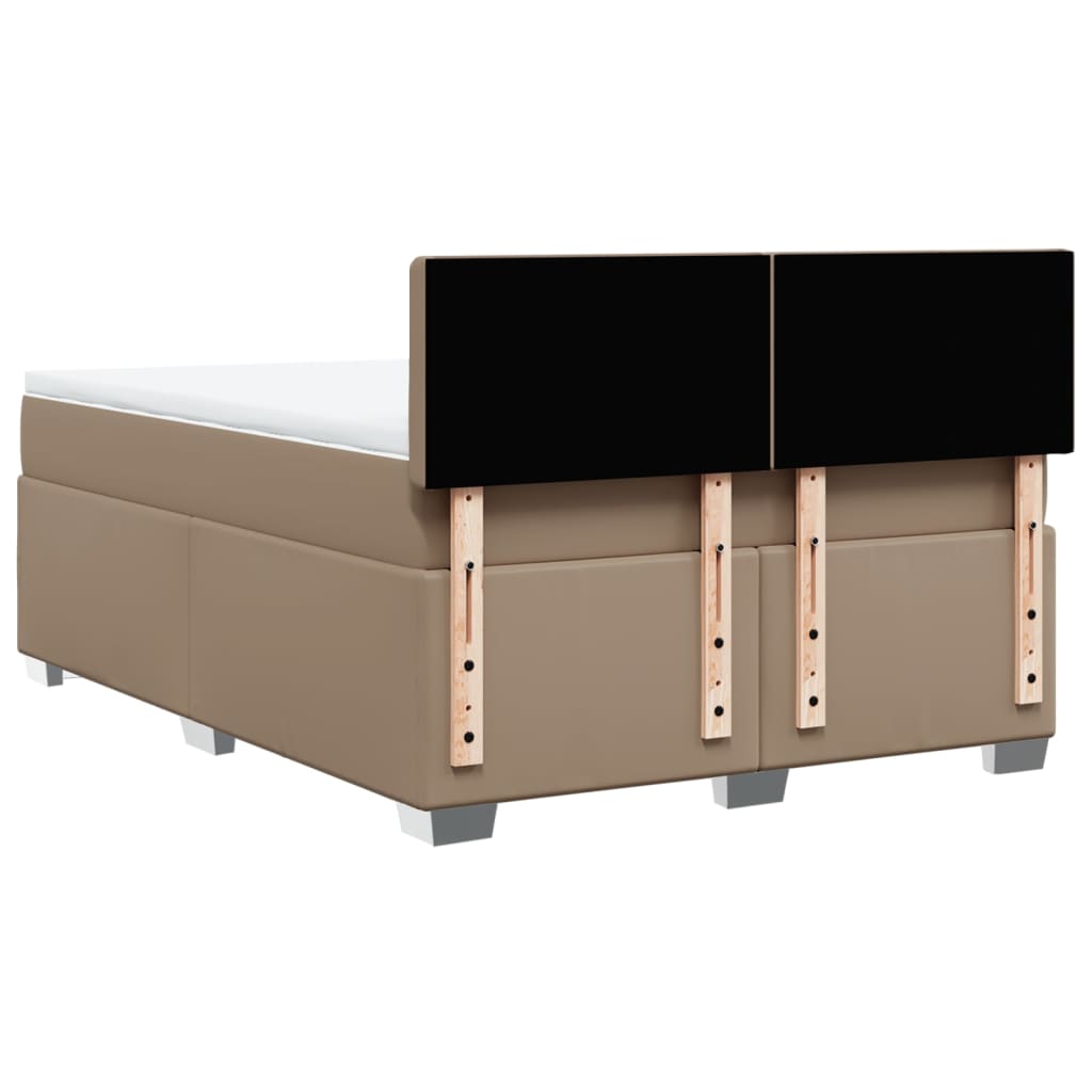 Boxspringbett Matratze Cappuccino-Braun 160x200 cm Kunstleder