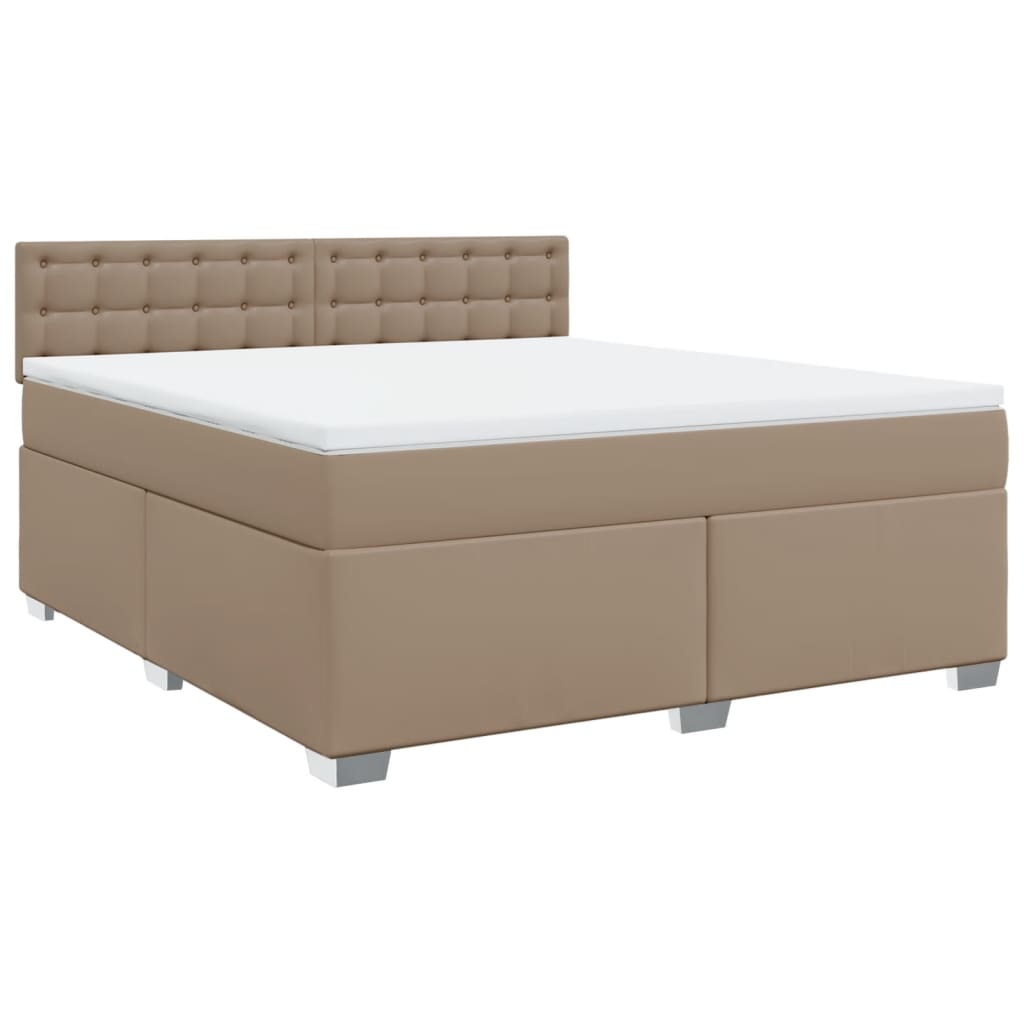 Boxspringbett Matratze Cappuccino-Braun 180x200 cm Kunstleder