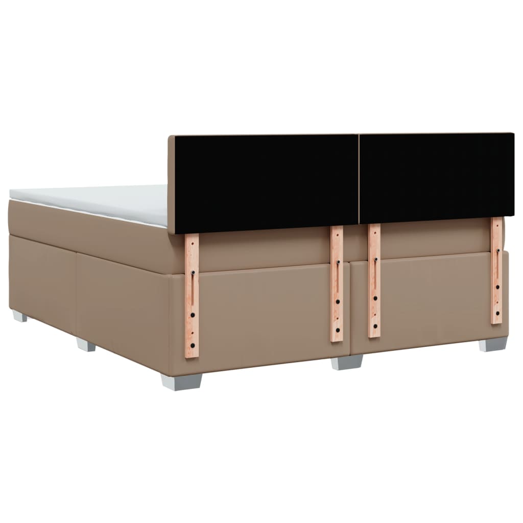 Boxspringbett Matratze Cappuccino-Braun 180x200 cm Kunstleder