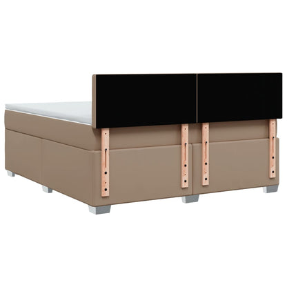 Boxspringbett Matratze Cappuccino-Braun 180x200 cm Kunstleder