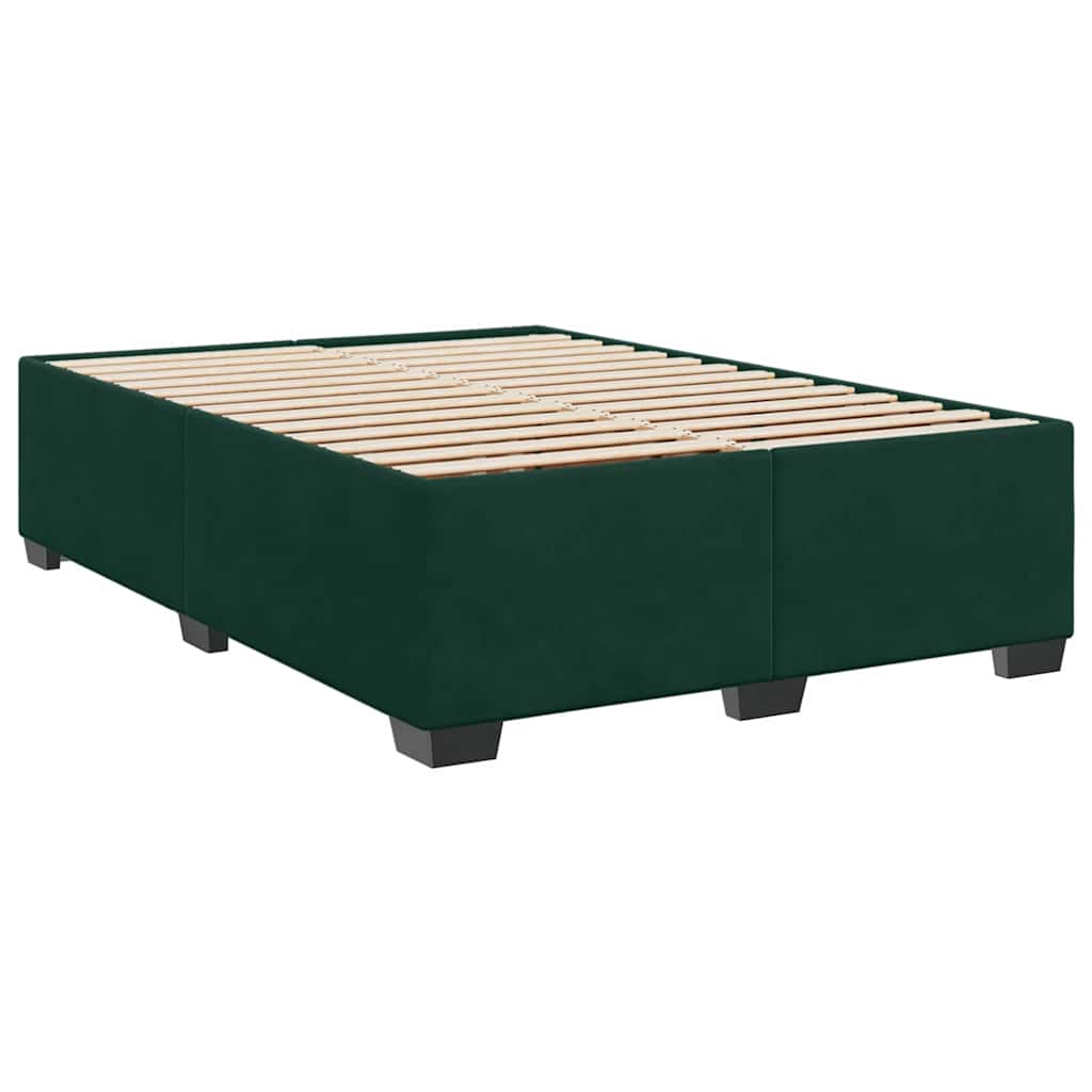 Boxspringbett mit Matratze Dunkelgrün 140x190 cm Samt