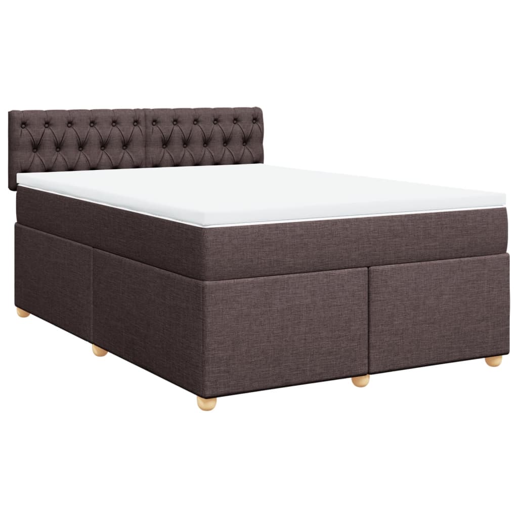 Boxspringbett mit Matratze Dunkelbraun 140x190 cm Stoff