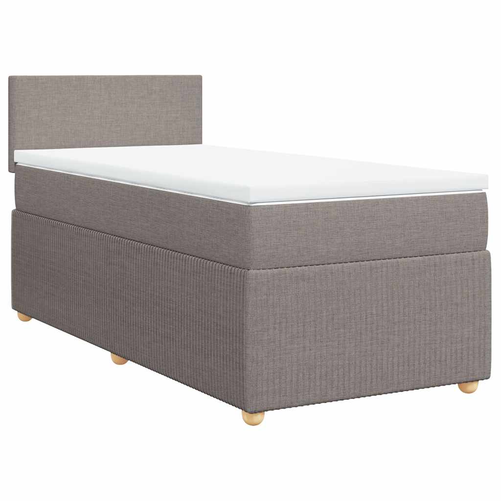 Boxspringbett mit Matratze Taupe 80x200 cm Stoff
