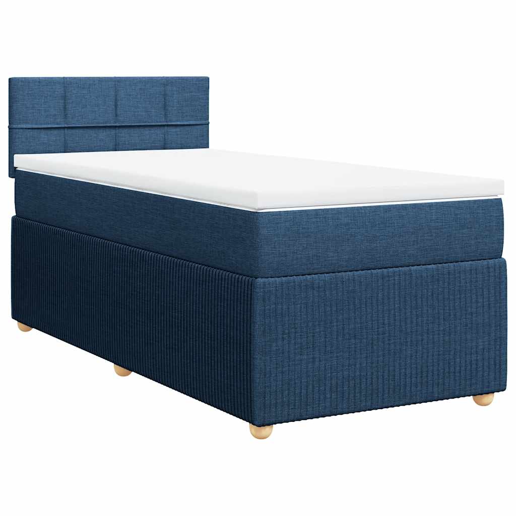 Boxspringbett mit Matratze Blau 80x200 cm Stoff