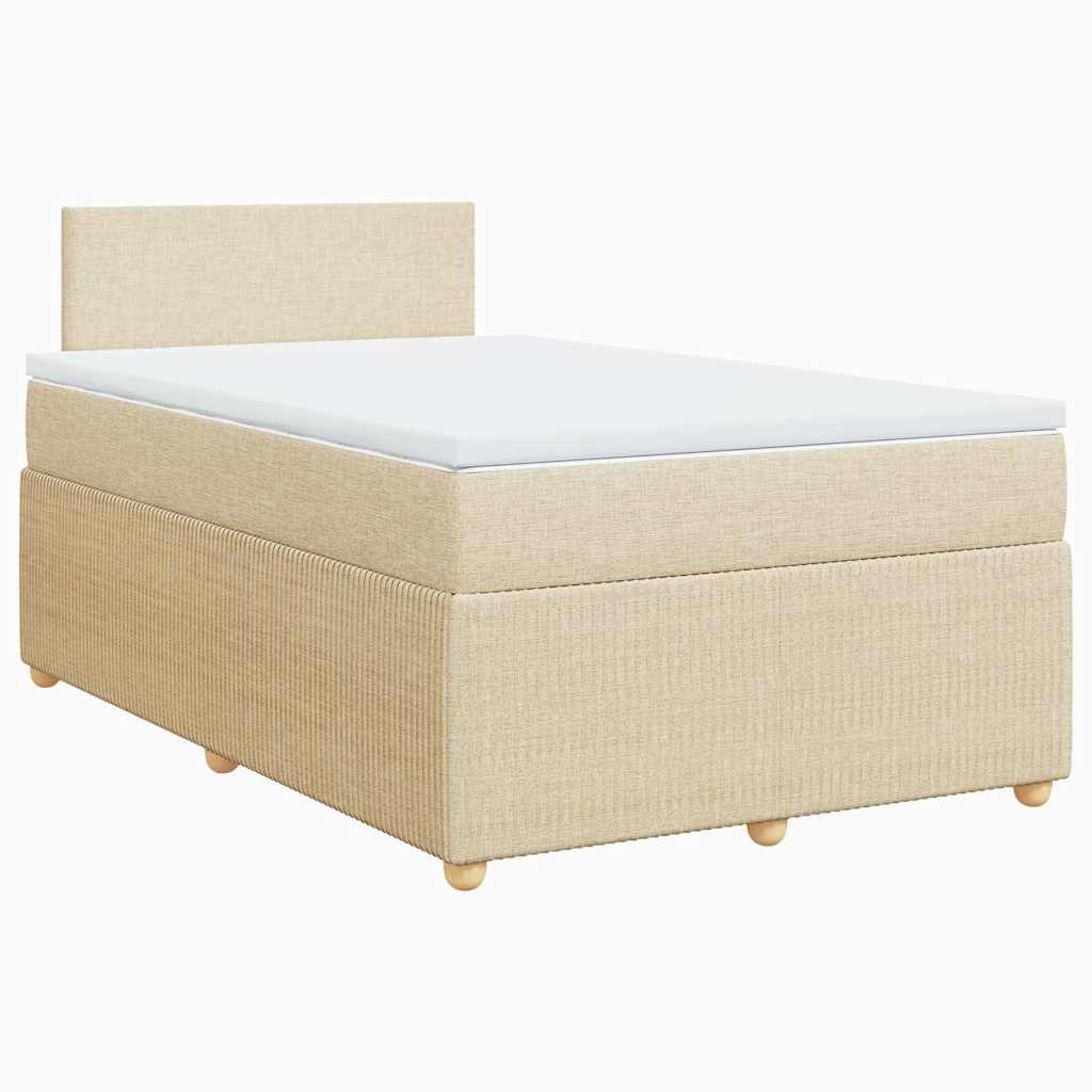 Boxspringbett mit Matratze Creme 120x190 cm Stoff