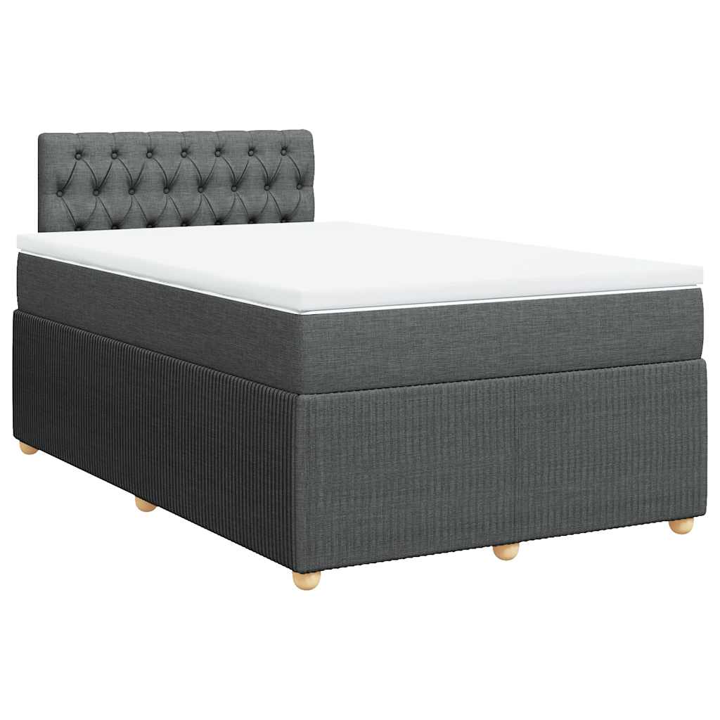 Boxspringbett mit Matratze Dunkelgrau 120x190 cm Stoff