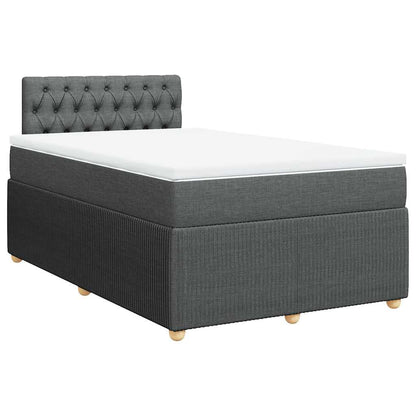 Boxspringbett mit Matratze Dunkelgrau 120x190 cm Stoff