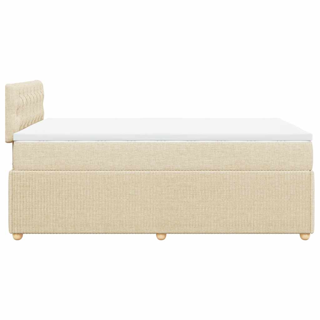Boxspringbett mit Matratze Creme 120x190 cm Stoff