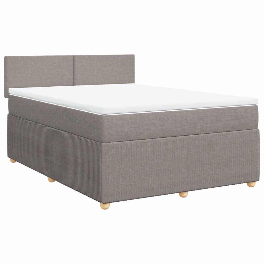 Boxspringbett mit Matratze Taupe 140x190 cm Stoff