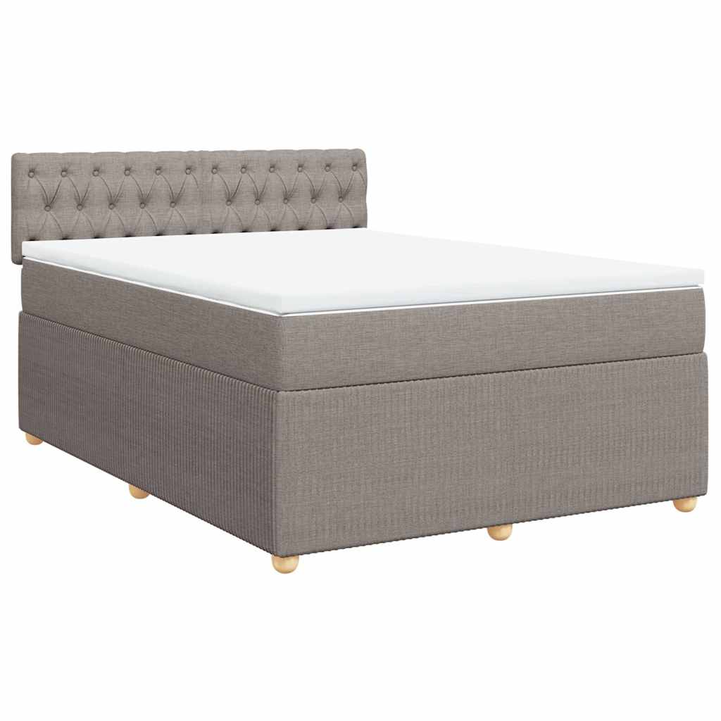Boxspringbett mit Matratze Taupe 140x190 cm Stoff