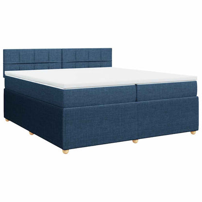 Boxspringbett mit Matratze Blau 200x200 cm Stoff