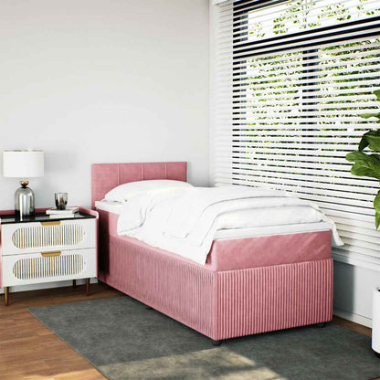 Boxspringbett mit Matratze Rosa 80x200 cm Samt