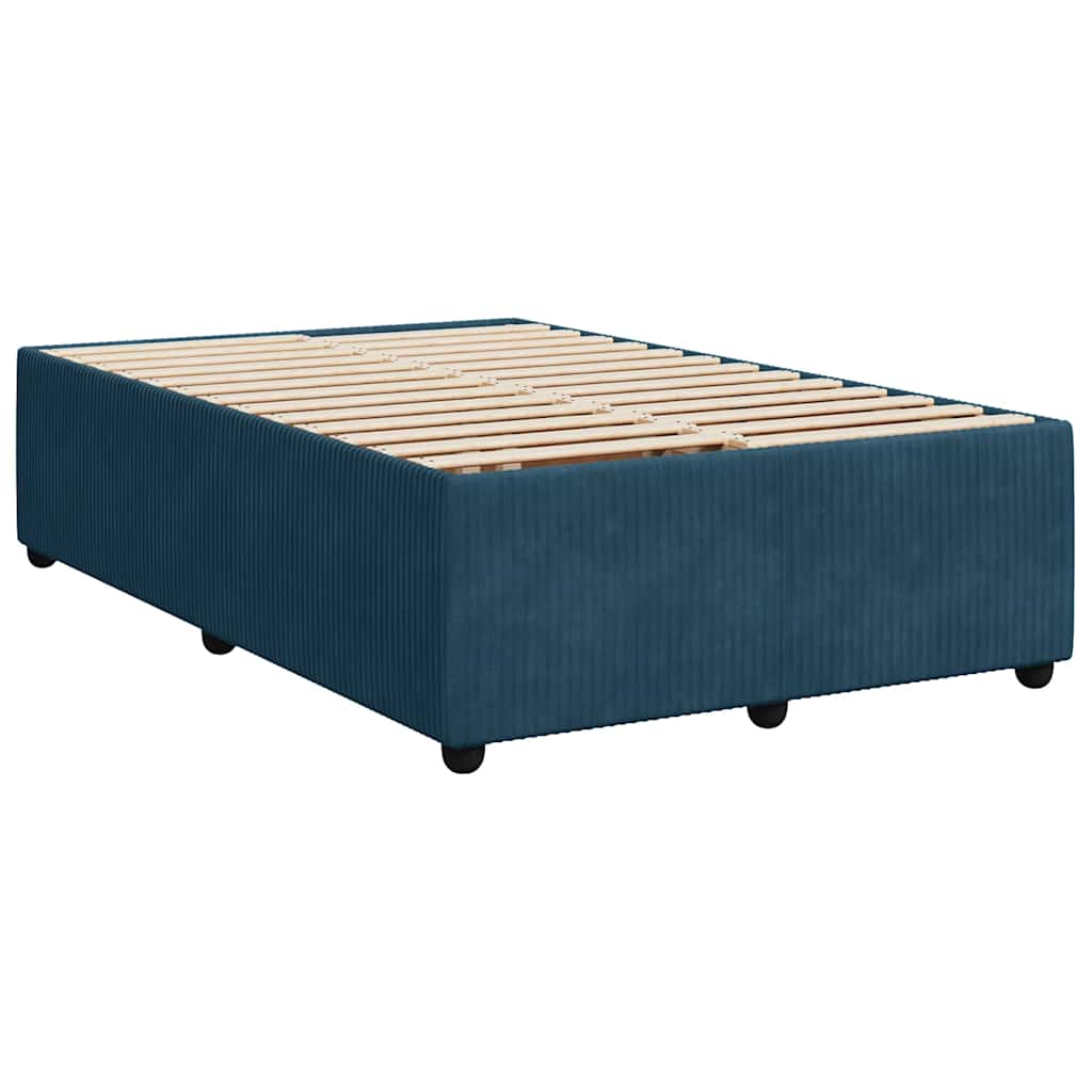 Boxspringbett mit Matratze Blau 120x190 cm Samt