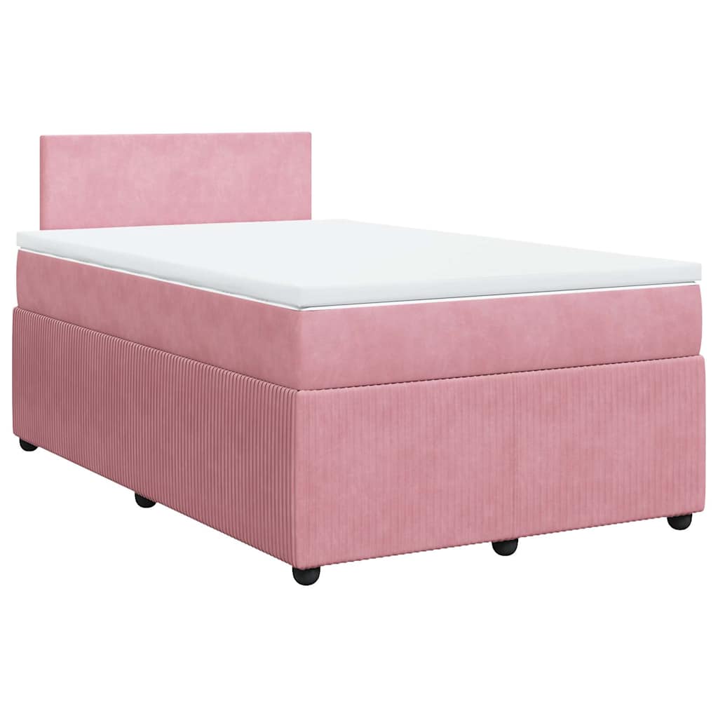 Boxspringbett mit Matratze Rosa 120x190 cm Samt