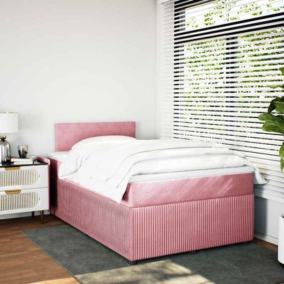 Boxspringbett mit Matratze Rosa 120x190 cm Samt