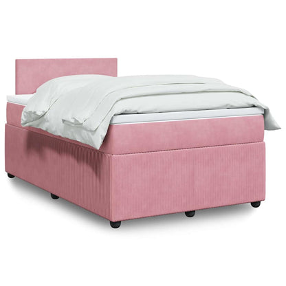 Boxspringbett mit Matratze Rosa 120x190 cm Samt