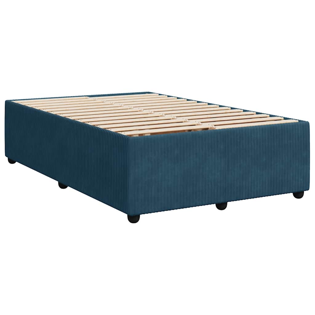 Boxspringbett mit Matratze Blau 120x190 cm Samt