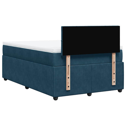 Boxspringbett mit Matratze Blau 120x190 cm Samt