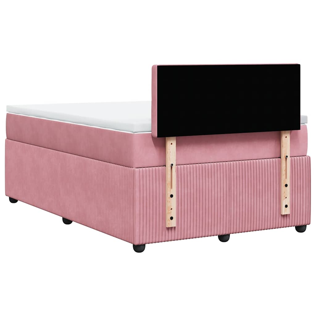 Boxspringbett mit Matratze Rosa 120x190 cm Samt