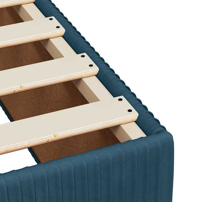 Boxspringbett mit Matratze Blau 140x190 cm Samt