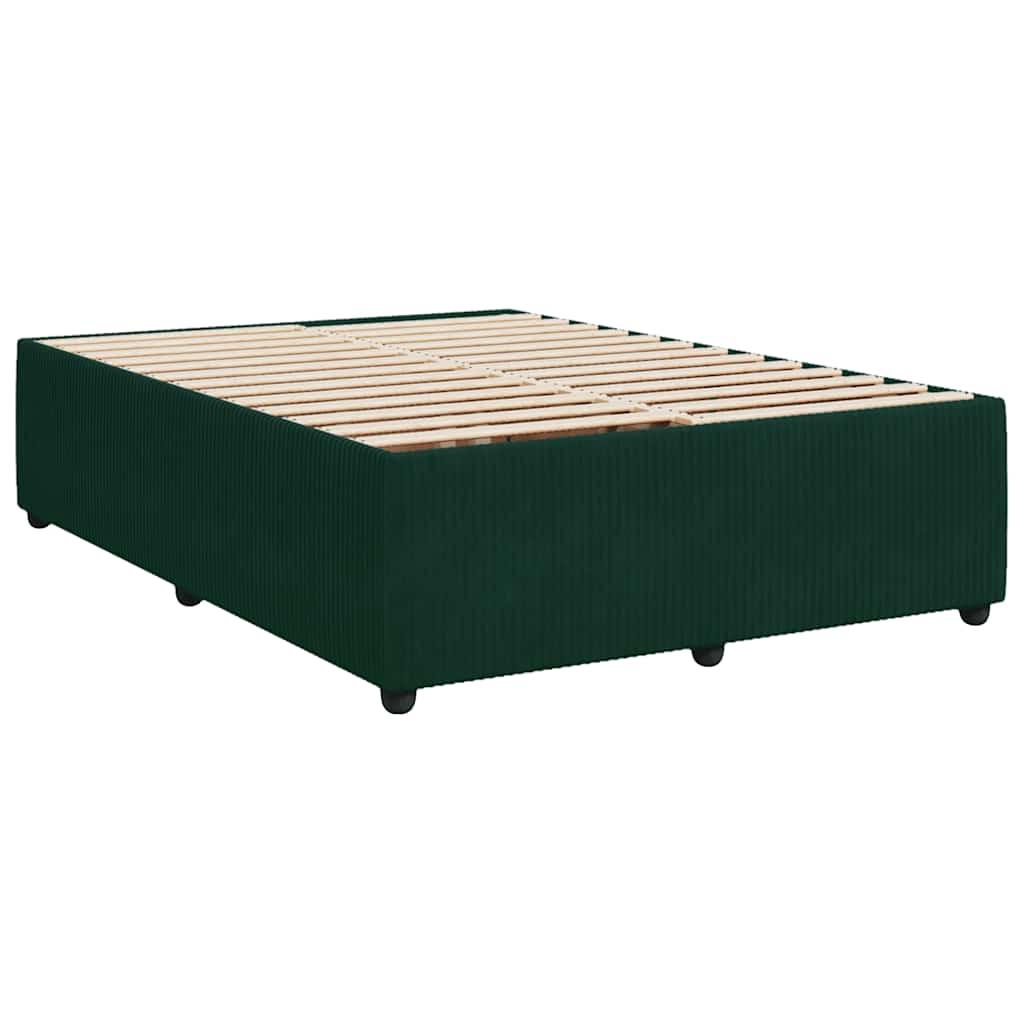 Boxspringbett mit Matratze Dunkelgrün 140x190 cm Samt