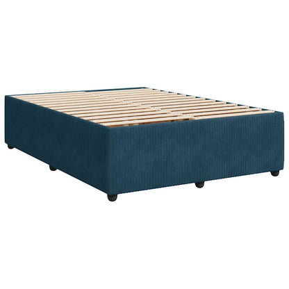 Boxspringbett mit Matratze Blau 140x190 cm Samt