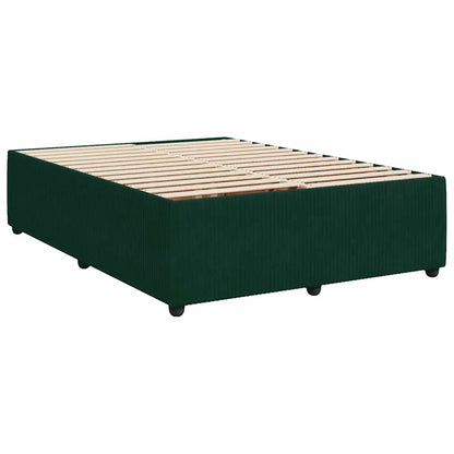 Boxspringbett mit Matratze Dunkelgrün 160x200 cm Samt