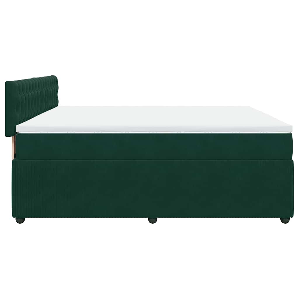 Boxspringbett mit Matratze Dunkelgrün 180x200 cm Samt
