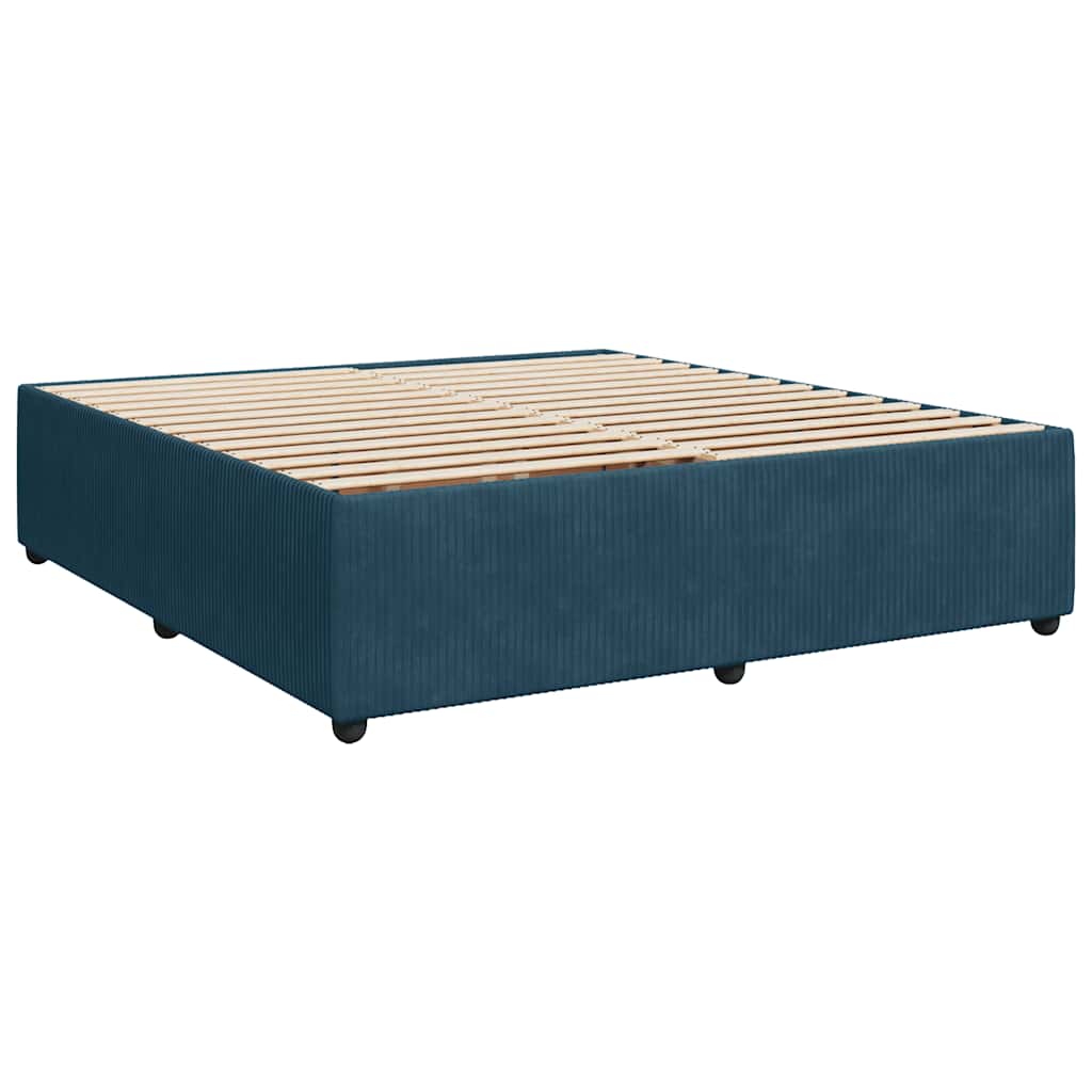 Boxspringbett mit Matratze Blau 200x200 cm Samt