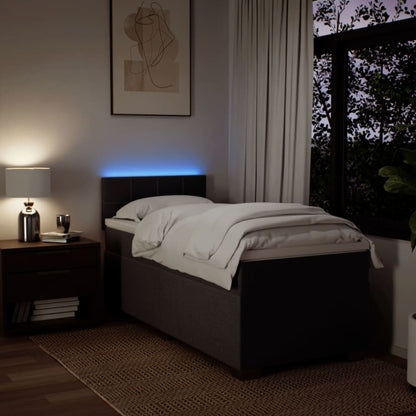 Boxspringbett mit Matratze Dunkelbraun 80x200 cm Stoff