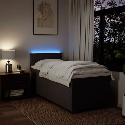 Boxspringbett mit Matratze Dunkelbraun 100x200 cm Stoff