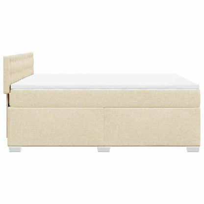 Boxspringbett mit Matratze Creme 140x190 cm Stoff