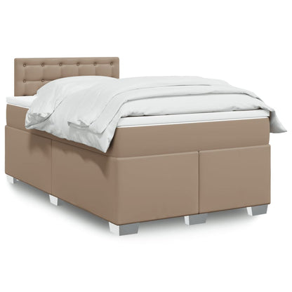 Boxspringbett Matratze Cappuccino-Braun 120x200cm Kunstleder