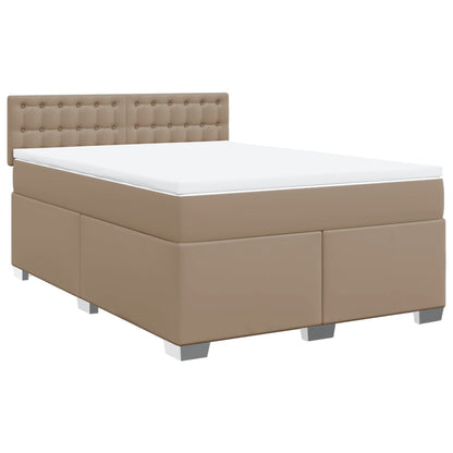 Boxspringbett Matratze Cappuccino-Braun 140x190cm Kunstleder