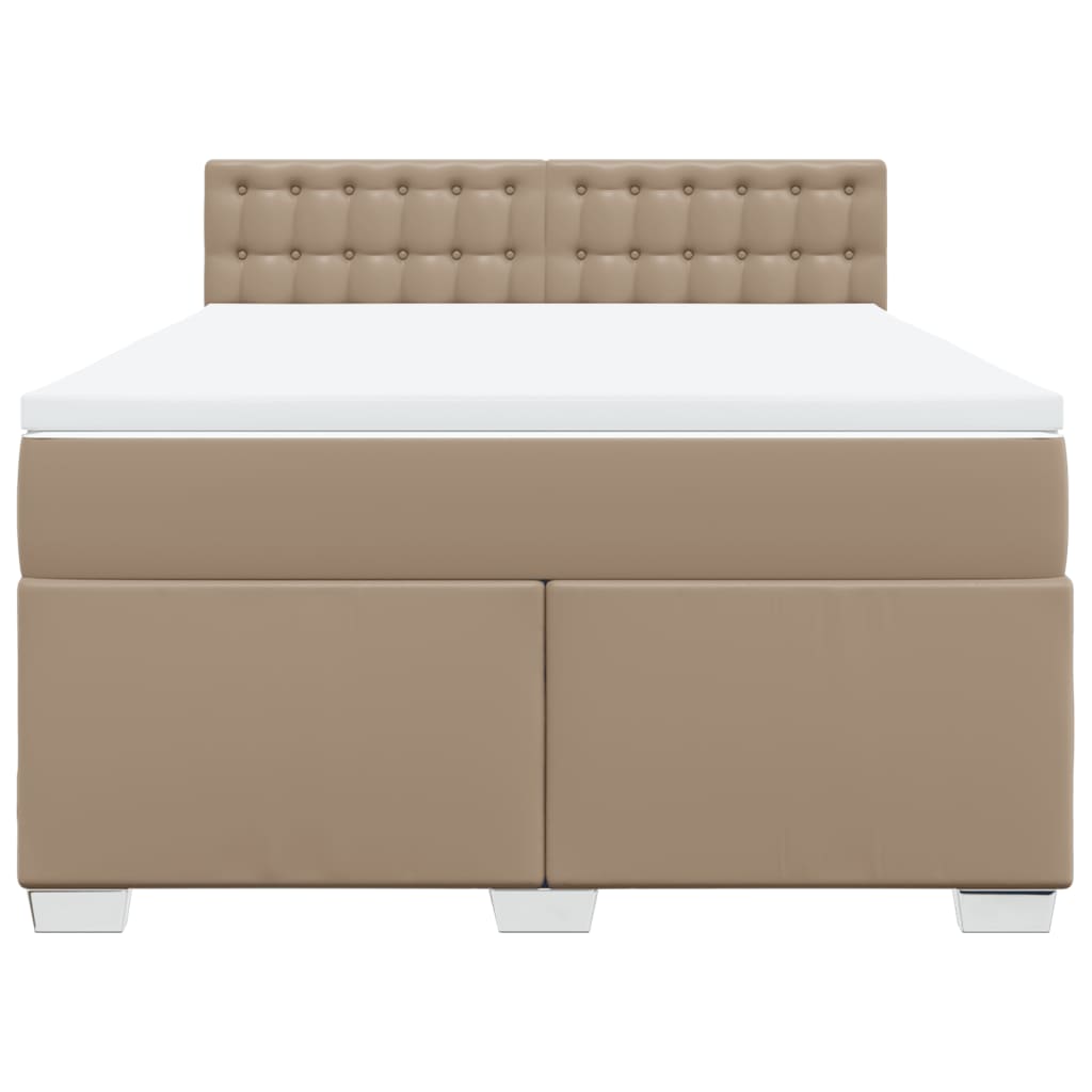 Boxspringbett Matratze Cappuccino-Braun 140x190cm Kunstleder