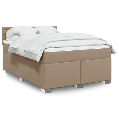 Boxspringbett Matratze Cappuccino-Braun 140x190cm Kunstleder