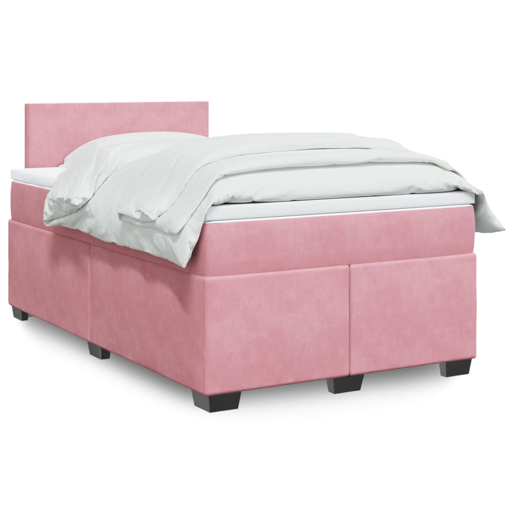 Boxspringbett mit Matratze Rosa 120x200 cm Samt