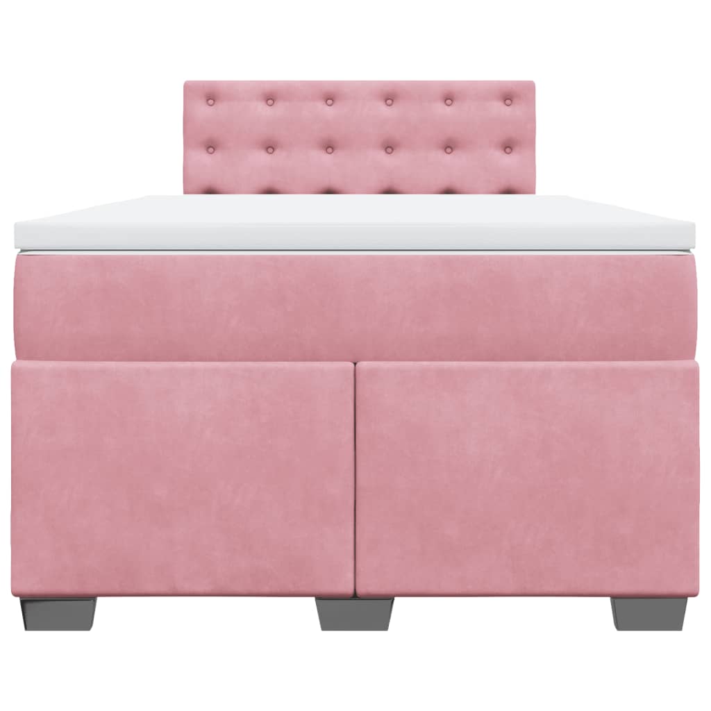 Boxspringbett mit Matratze Rosa 120x200 cm Samt