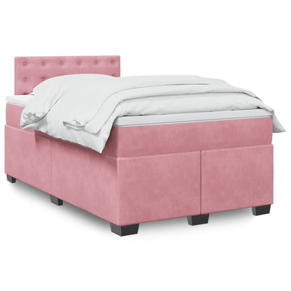 Boxspringbett mit Matratze Rosa 120x200 cm Samt