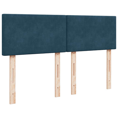 Boxspringbett mit Matratze Blau 140x200 cm Samt