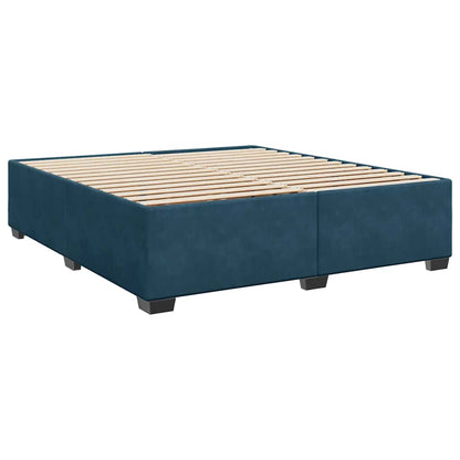 Boxspringbett mit Matratze Blau 180x200 cm Samt