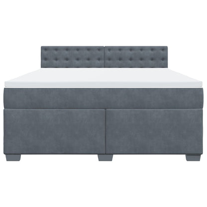 Boxspringbett mit Matratze Dunkelgrau 180x200 cm Samt