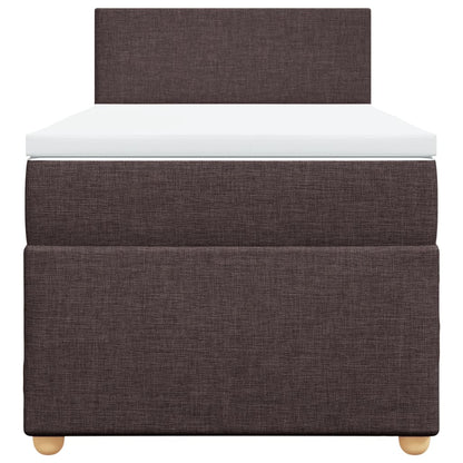 Boxspringbett mit Matratze Dunkelbraun 90x190 cm Stoff