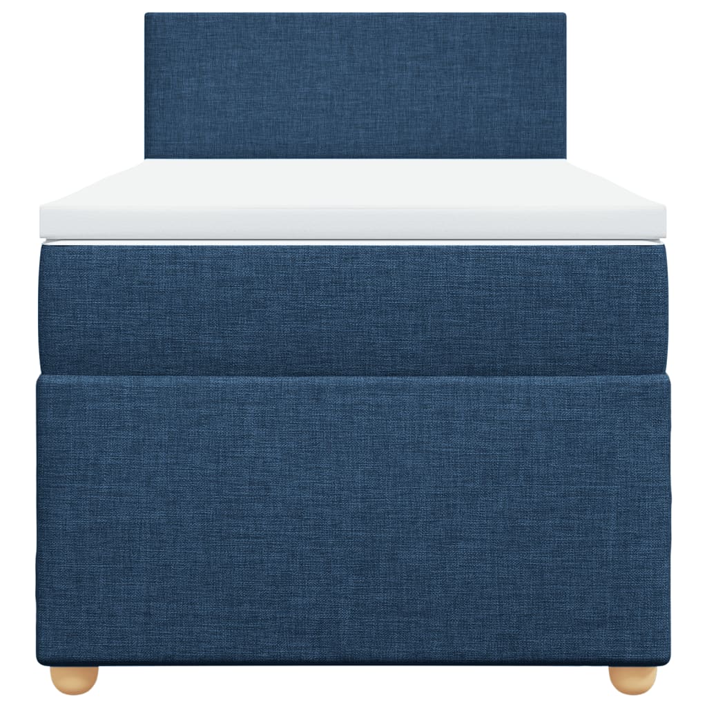 Boxspringbett mit Matratze Blau 90x200 cm Stoff