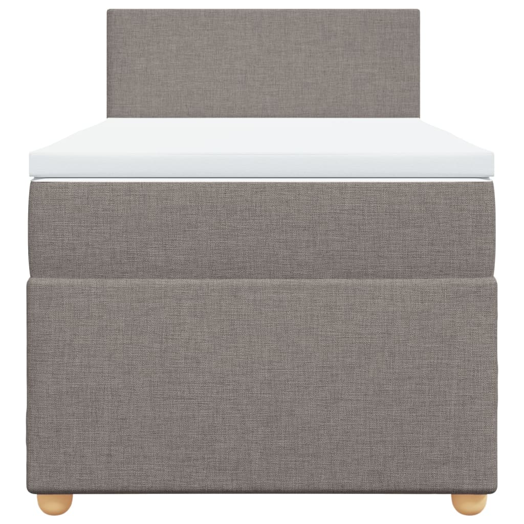 Boxspringbett mit Matratze Taupe 100x200 cm Stoff