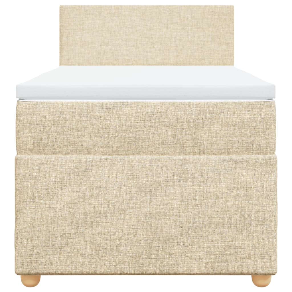 Boxspringbett mit Matratze Creme 100x200 cm Stoff