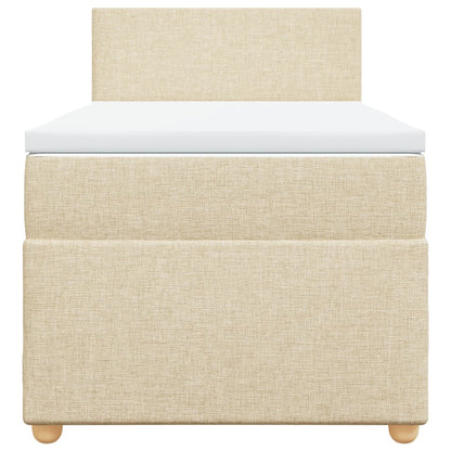 Boxspringbett mit Matratze Creme 100x200 cm Stoff