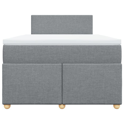 Boxspringbett mit Matratze Hellgrau 120x190 cm Stoff