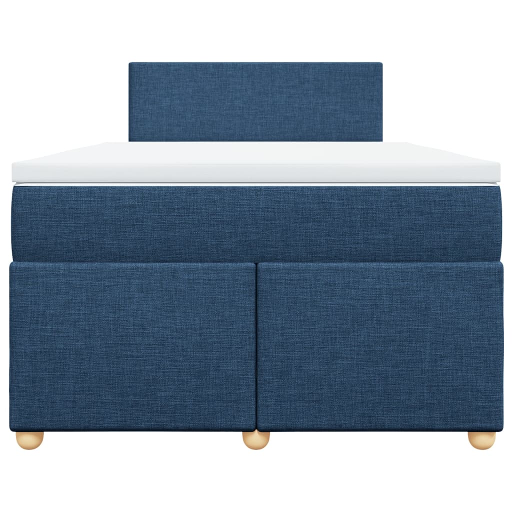 Boxspringbett mit Matratze Blau 120x190 cm Stoff